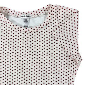 Cropped Babydoll Tee Heart Print Top Twee Ribbed Womens Med (Fits XS / Small)